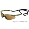Octane Wraparound Safety Glasses w/Lanyard, Camo/Brown Smoke 15337 (12 Pr.)