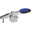 Kipp M6x35 Stainless Steel Horizontal Toggle Clamp with Safety Interlock, Flat Foot, and Adjustable Clamping Spindle (1/Pkg.), K0660.106101