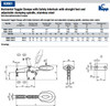 Kipp M6x35 Stainless Steel Horizontal Toggle Clamp with Safety Interlock, Straight Foot, and Adjustable Clamping Spindle (Qty. 1), K0661.106101