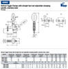 Kipp M6x35 Stainless Steel Vertical Toggle Clamp with Straight Foot and Adjustable Clamping Spindle (1/Pkg.), K0663.106001