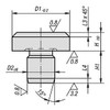 Kipp Thrust Bolt/Rest Pad, 6 mm x 5 mm, K0292.04 (10/Pkg.)