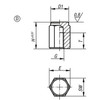 Kipp 22mm X 30mm Positioning Feet w/Internal Thread, Style D K0298.430 (1/Pkg.)