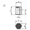 Kipp M12 X 30mm Positioning Feet w/Internal Thread, Style F K0298.630 (Qty. 1)