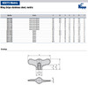 Kipp M5 x 38 mm Wing Grips, All Stainless Steel Blasted, Internal Thread (Qty. 1), K0273.9051