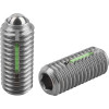 Kipp M5 Spring Plungers, LONG-LOK, Ball Style, Hexagon Socket, Stainless Steel, Standard End Pressure (10/Pkg.), K0326.05