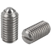 Kipp M6 Spring Plungers, Ball Style, Slotted, Stainless Steel, Standard End Pressure (10/Pkg.), K0310.06