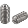 Kipp M5 Spring Plungers, Ball Style, Slotted, Stainless Steel, Heavy End Pressure (10/Pkg.), K0310.205