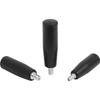 Kipp M6 x 23 mm x 62 mm Cylindrical Grips Revolving with Hexagon Socket, Black Thermoplastic/Steel (1/Pkg.), K0740.06230620