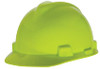 MSA V-Gard Hard Hat, Slotted Cap w/ Staz-On Suspension, Bright Lime Green #815558