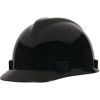 MSA V-Gard Hard Hat, Slotted Cap w/ Staz-On Suspension, Black #475235