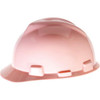 MSA V-Gard Hard Hat, Slotted Cap w/ Fas-Trac III Suspension, Pink #495862