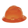 MSA V-Gard Slotted Full Brim Hard Hats, Fas-Trac III Suspension, Orange 1/EA #496075