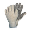 Economy-Weight PVC Coated String Knit Gloves, Single-Side Dots (12 Pair)