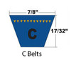 C129 Dura-Prime Band Classical Wrapped V-Belt C 7/8 x 133in OC (1/Pkg.)