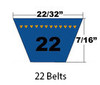 22365 Dura-Prime Auto Wedge Wrapped Automotive V-Belt, .6875 x 37.14in OC (1/Pkg.)