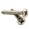 #12 x 2-1/2" Phillips Oval Head Self Tapping Screws Type A, 316 Stainless Steel (200/Pkg.)