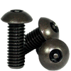 #10-24 x 3/8" (FT) Button Head Socket Cap Tamper Resistant Screw with Pin, Alloy Black Oxide (100/Pkg.)