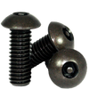 #10-32 x 1/2" (FT) Button Head Socket Cap Tamper Resistant Screw with Pin, Alloy Black Oxide (100/Pkg.)