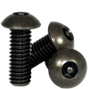 #10-24 x 1" (FT) Button Head Socket Cap Tamper Resistant Screw with Pin, Alloy Black Oxide (100/Pkg.)