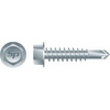 #12-24 x 7/8" Unslotted Indented Hex Washer Head Screw, #4 Point, Zinc Plated (4000/Bulk Pkg)