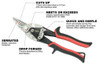 Left Cut Proferred Aviation Snips, Tpr Grip