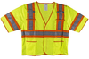 Proferred High Visibility Vest L Lime Ansi Class 3 (5/Pkg.)