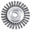 4" Twist Knot Wheel Carbon Steel .02 Wire & 5/8-11" Spindle Carbon Wire Brush