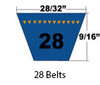 Dura-Prime Auto Wedge Automotive V Belt 28 0.875 x 52.64in OC (1/Pkg.)