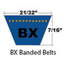 Dura-Extreme Band Classical Cogged Classical V-Belts BX 21/32 x 113in OC (1/Pkg.)