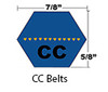 Classical Double Angled CC V-Belts, Belt 15 0.44 x 22.07in OC (1/Pkg.)