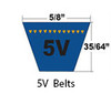Dura-Prime Wedge Cogged Wrapped V-Belt 5V 5/8 x 62in OC (1/Pkg.)