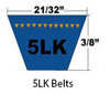 Dura-Ultimate Aramid Cord Dry Wrapped Belt 5LK 5/8 x 137in OC (BK134) (1/Pkg.)