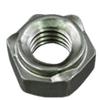 7/16"-14 Hex Weld Nut, Short Pilot, 6 Projections, Plain Steel (1200/Bulk Pkg.)
