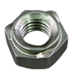 7/16"-14 Hex Weld Nut, Long Pilot, 6 Projections, Plain Steel (1100/Bulk Pkg.)