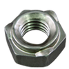 3/8"-16 Hex Weld Nut, Short Pilot, 3 Projections, Plain Steel (2000/Bulk Pkg.)