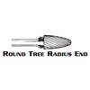 ROUND TREE RADIUS END CARBIDE BURR SF-14 DOUBLE CUT 3/4 x 1-1/4 x 1/4 (1/Pc.)