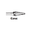 CONE SHAPE CARBIDE BURR SM-1 DOUBLE CUT 1/4 x 1/2 x 1/4 (1/Pc.)