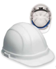 ERB Safety Omega ll Cap Style with Mega Ratchet : White, 6-Point Nylon Suspension With Ratchet Adjustment Safety Hat (12/Pkg.)