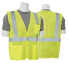 Small S362P Lime ANSI Class 2 Vest Mesh Economy Hi-Viz Lime w/Pockets - Hook & Loop