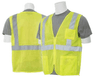 Delta Plus Medium S363P Lime ANSI Class 2 Vest Mesh Economy Hi-Viz Lime w/Pockets - Zipper #WEL61647HLMD
