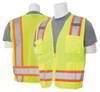 2X-Large S380 Lime ANSI Class 2 Surveyor's Vest Oxford & Mesh Hi-Viz Lime - Zipper