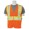 Large S382 Orange ANSI Class 2 DOT Vest Mesh Hi-Viz Orange - Hook & Loop