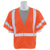 Large S662 Orange ANSI Class 3 Vest Mesh Hi-Viz Orange - Hook & Loop