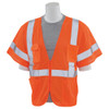 2X-Large S663P Orange ANSI Class 3 Vest Mesh Hi-Viz Orange - Zipper