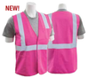 Small S762P Hi Viz Pink  Non-ANSI Unisex Vest Tricot Hi-Viz Pink - Hook/Loop