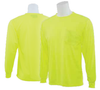 9007 Lime Large Non-ANSI Long Sleeve T-Shirt Birdseye Knit Mesh Hi-Viz Lime