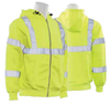 Large W375 Lime ANSI Class 3 Hooded Sweatshirt Polyester Fleece Hi-Viz Lime - Zipper