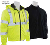 Large W510 Lime ANSI Class 3 Bomber Jacket Oxford w/PU Coating, Removable Fleece Liner Hi-Viz Lime - Zipper