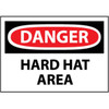 NMC? OSHA "Danger Hard Hat Area" Sign, Rigid Plastic, 10" x14"