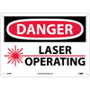 NMC? OSHA "Danger Laser Operating" Sign, Rigid Plastic, 10" x 14"